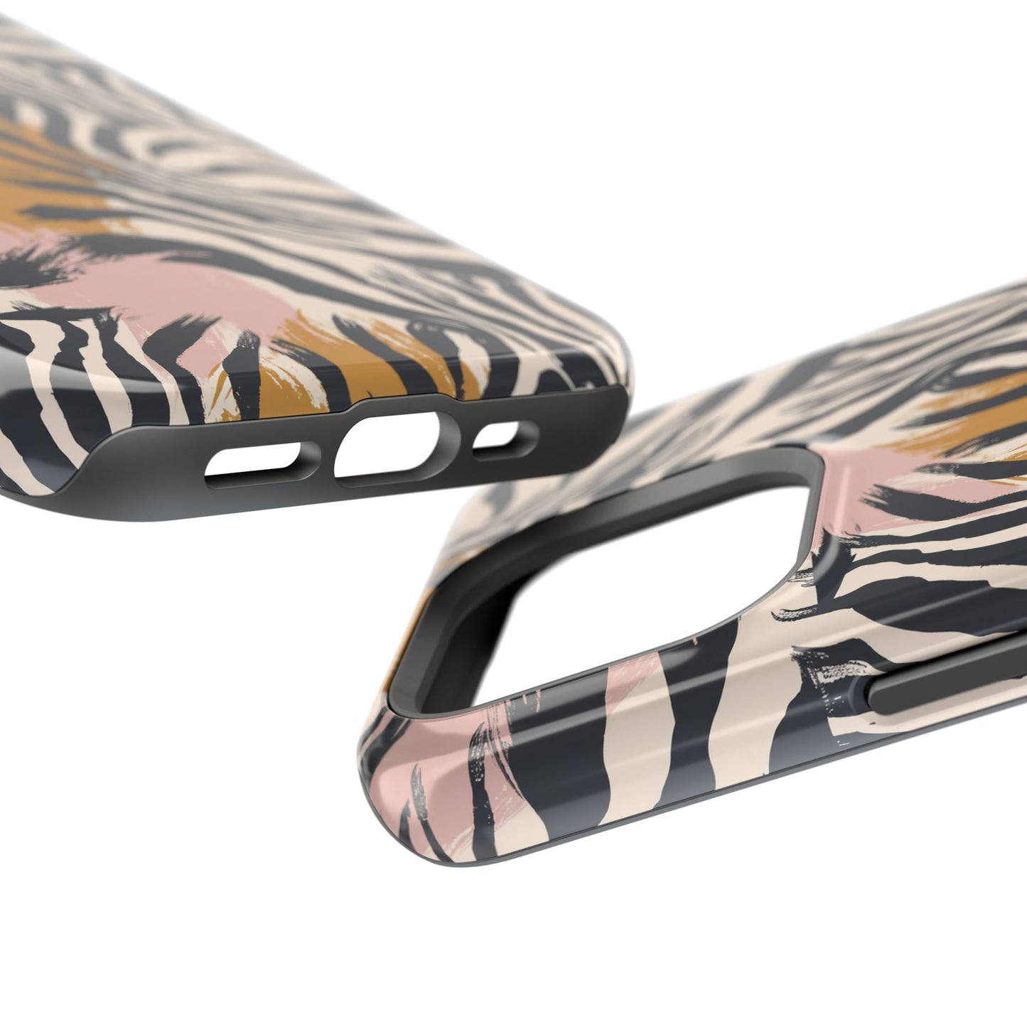 Zebra Brushstroke Magnetic Impact Phone Case,Africa Pattern