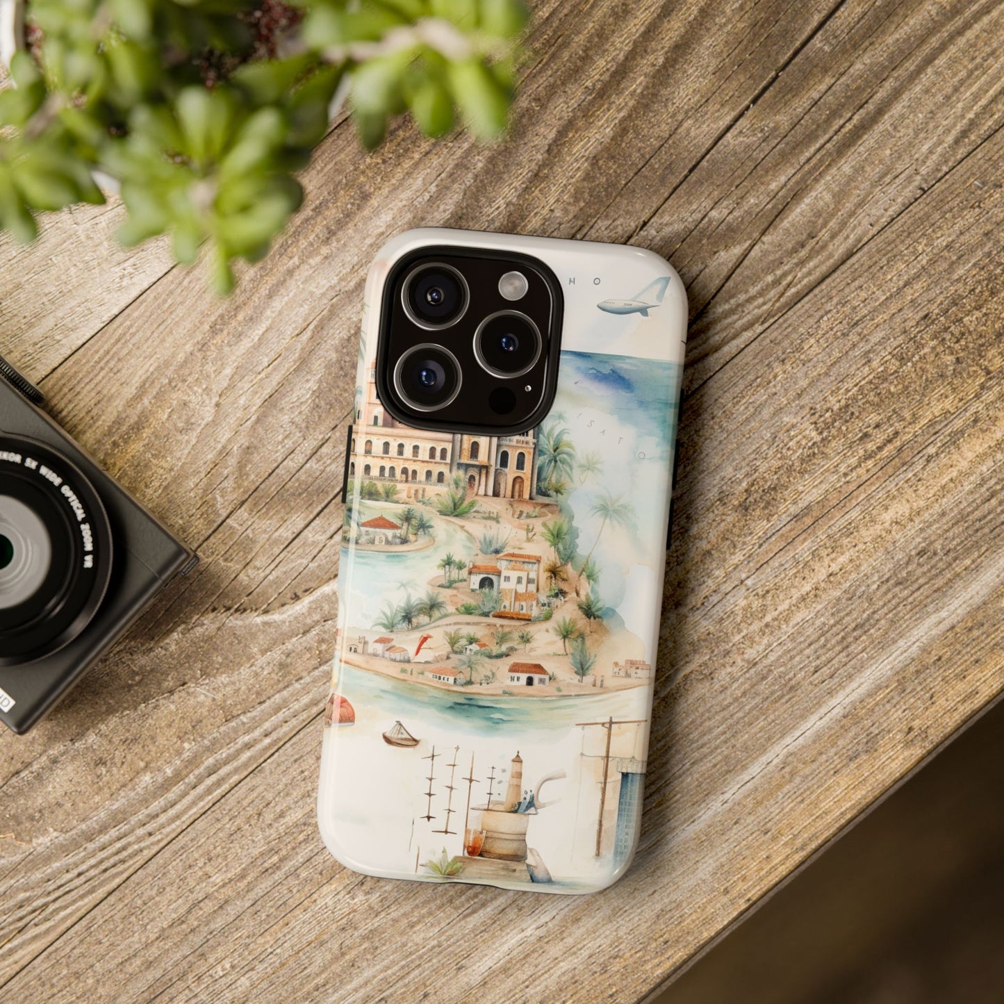 Hard Phone Case — Watercolor Fantasy Map Castle Design
