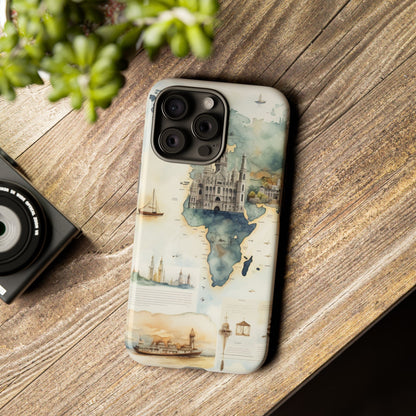 Hard Phone Case — Watercolor Fantasy Map Castle Design
