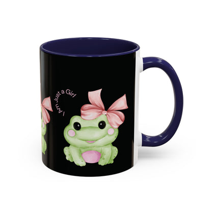 Cute Frog Accent Coffee Mug - Perfect for Girls, Gift for Coffee Lovers, Funny Frog Mug, Animal Lover Gift, Office Mug