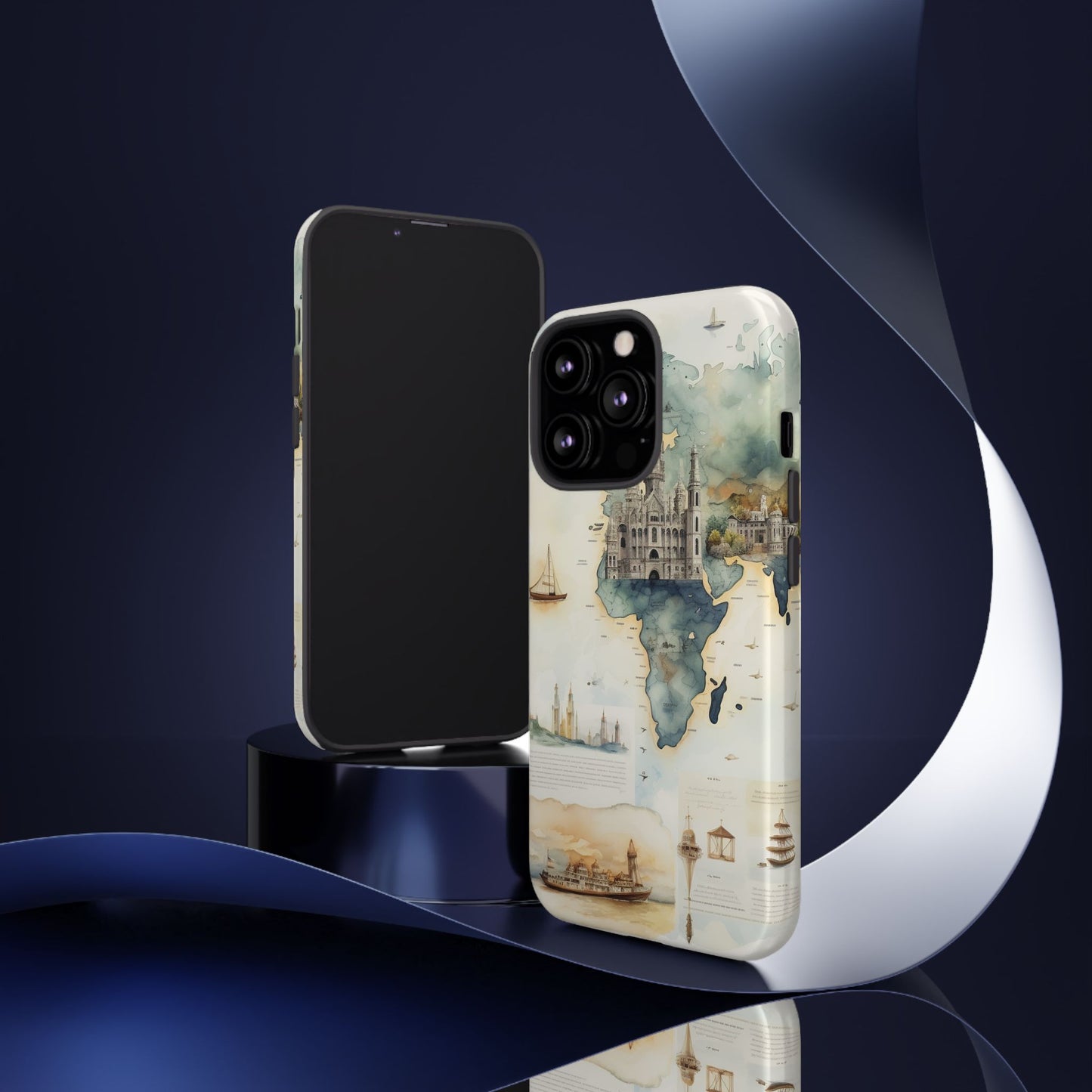 Hard Phone Case — Watercolor Fantasy Map Castle Design