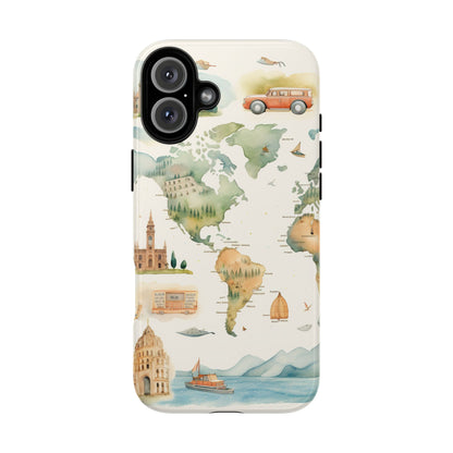 Hard Phone Case — Watercolor Fantasy Map Castle Design