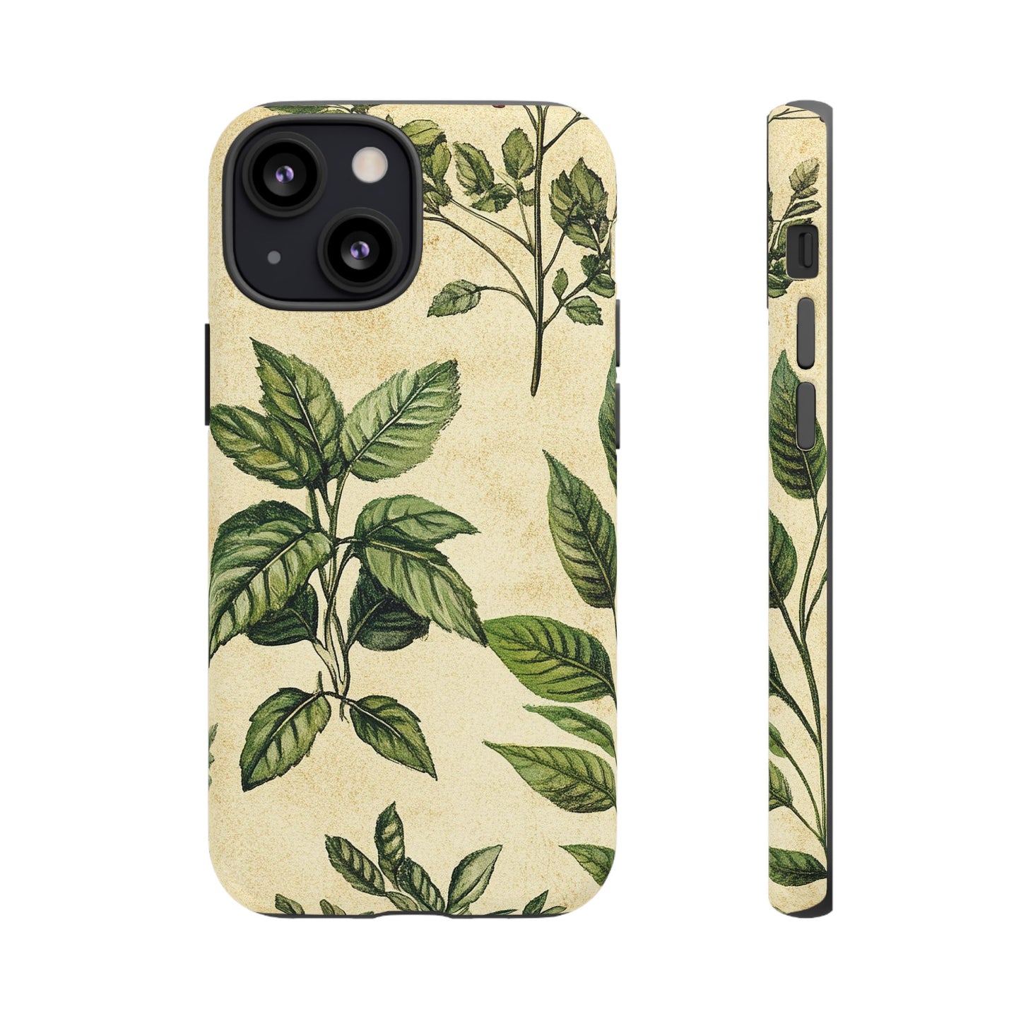Botanical Leaves Tough Phone Case — Vintage Green Plant Print