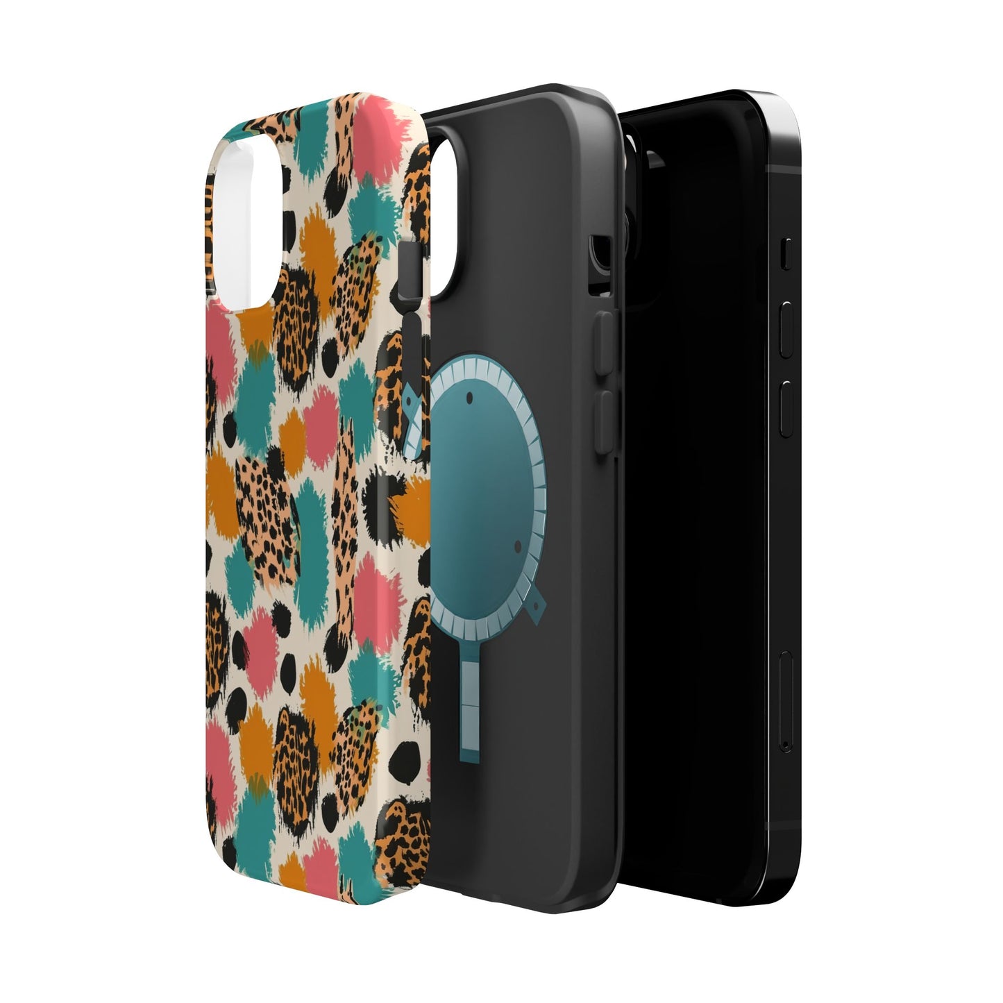 Leopard Splash Magnetic Impact Phone Case — Colorful Abstract Animal Print