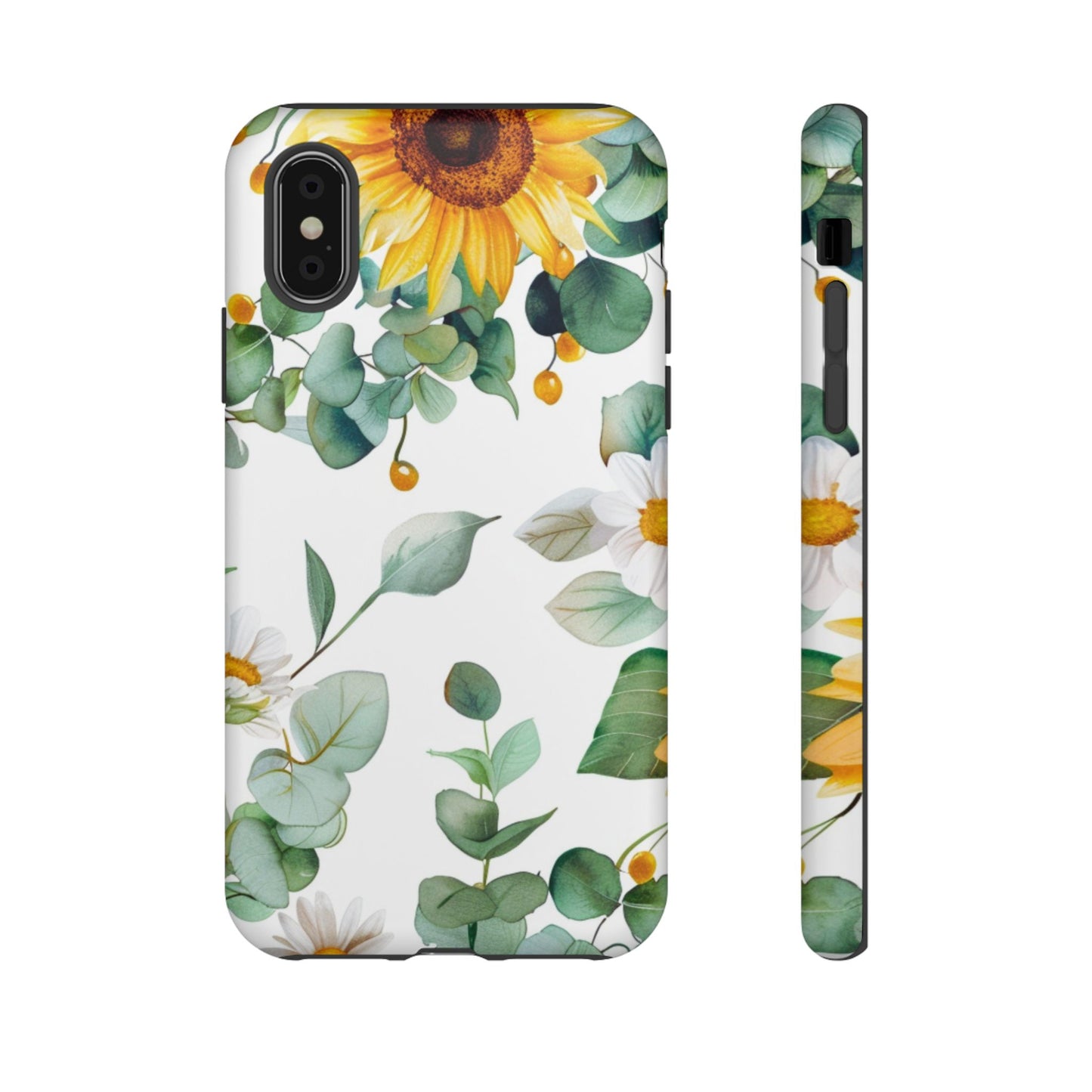 Sunflower & Eucalyptus Tough Phone Case — Protective Floral iPhone Case