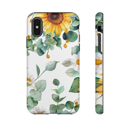 Sunflower & Eucalyptus Tough Phone Case — Protective Floral iPhone Case