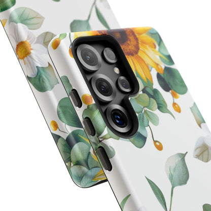 Sunflower & Eucalyptus Tough Phone Case — Protective Floral iPhone Case