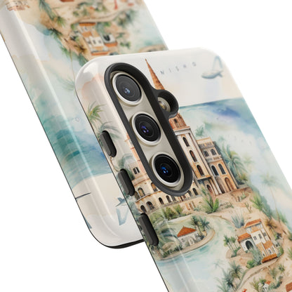 Hard Phone Case — Watercolor Fantasy Map Castle Design