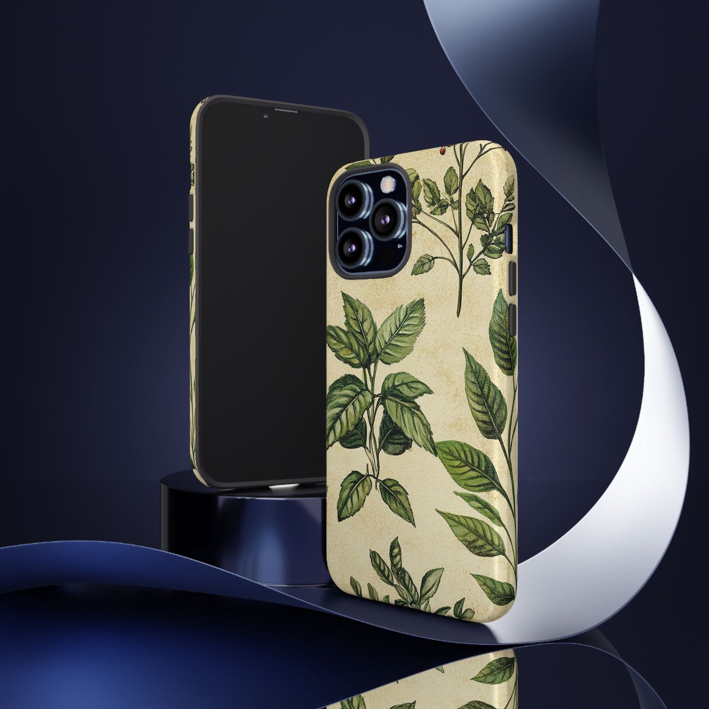 Botanical Leaves Tough Phone Case — Vintage Green Plant Print