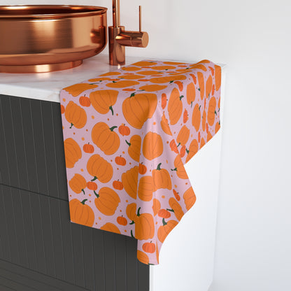 Fall Pumpkin Hand Towel, Seasonal Kitchen Decor, Thanksgiving Gift, Autumn Home Essentials, Fruit Pattern Towel