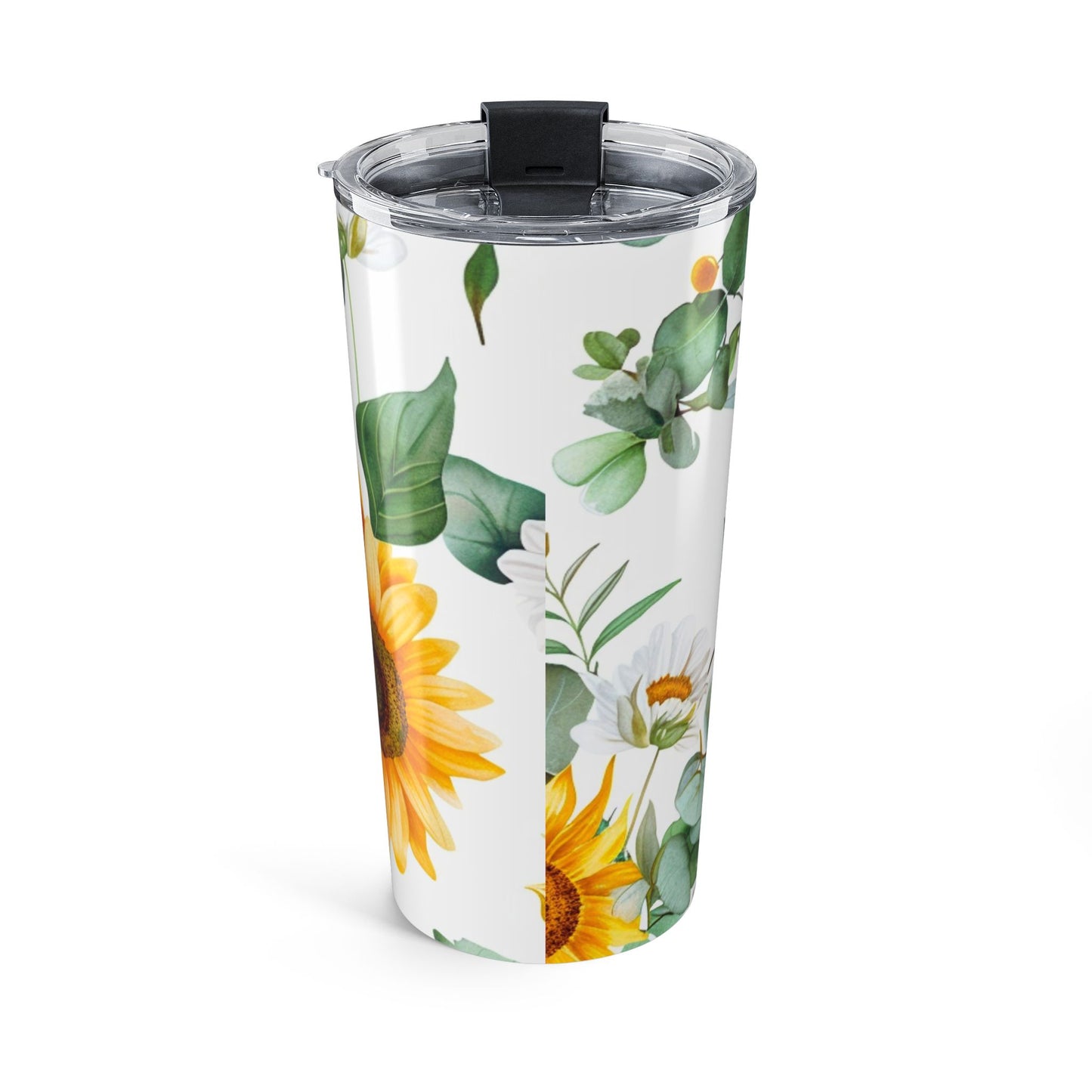 Tumbler Sunflower & Eucalyptus 20oz — Insulated Floral Travel Cup