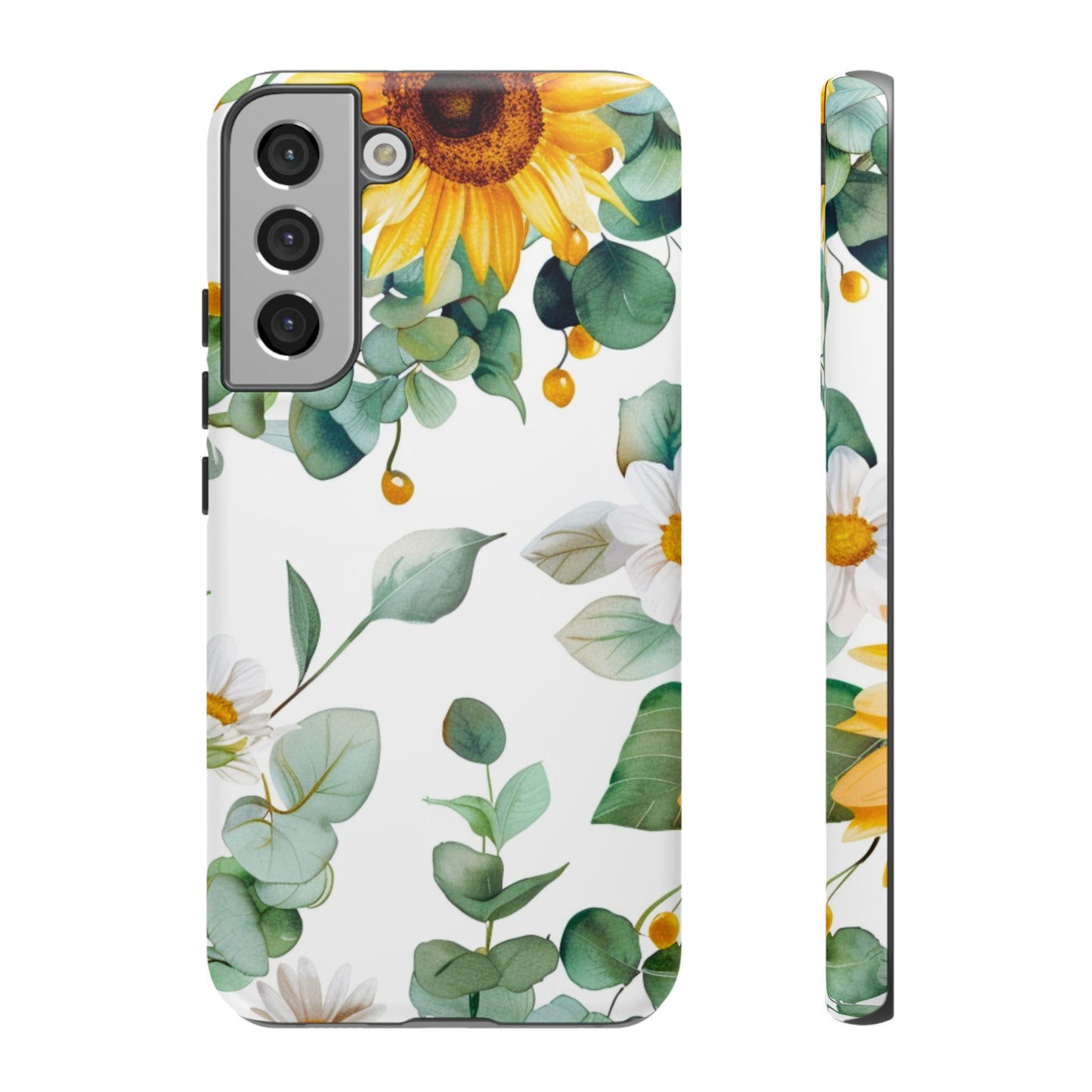Sunflower & Eucalyptus Tough Phone Case — Protective Floral iPhone Case