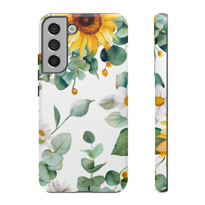 Sunflower & Eucalyptus Tough Phone Case — Protective Floral iPhone Case