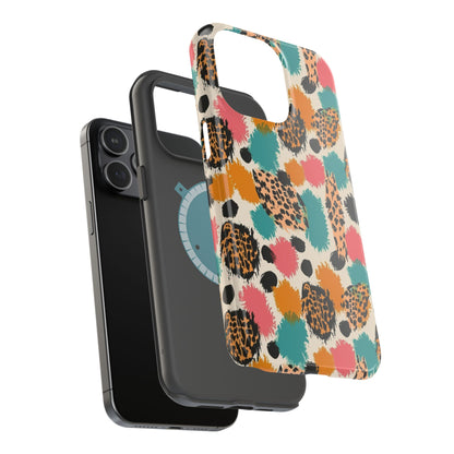 Leopard Splash Magnetic Impact Phone Case — Colorful Abstract Animal Print