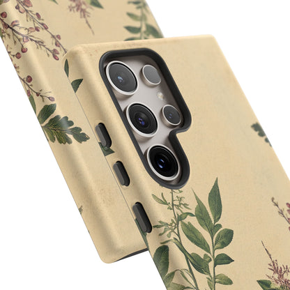 Floral Vintage Tough Case – Botanical Protective Phone Cover,Plants Lovers