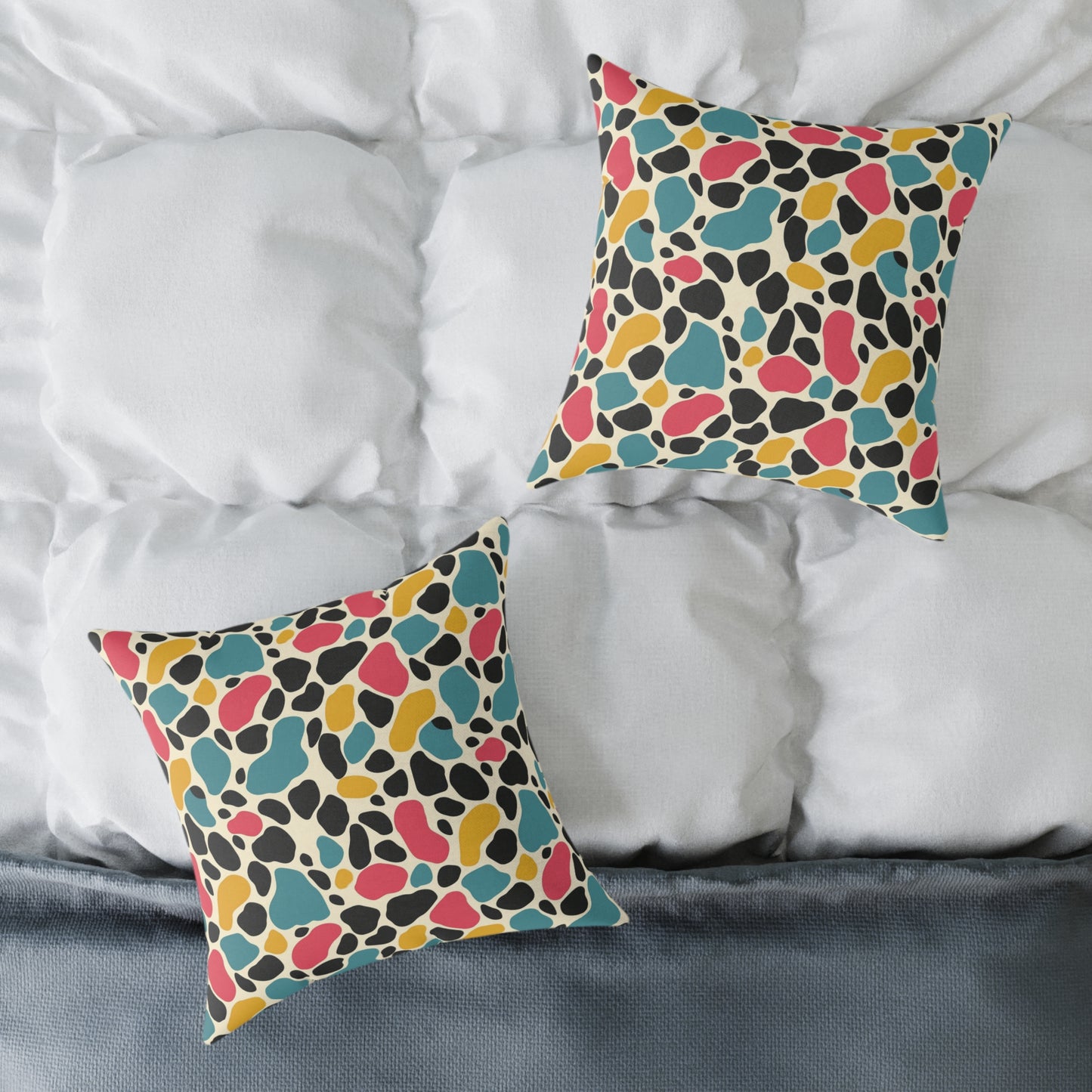 Square Poly Canvas Pillow,Color Pattern