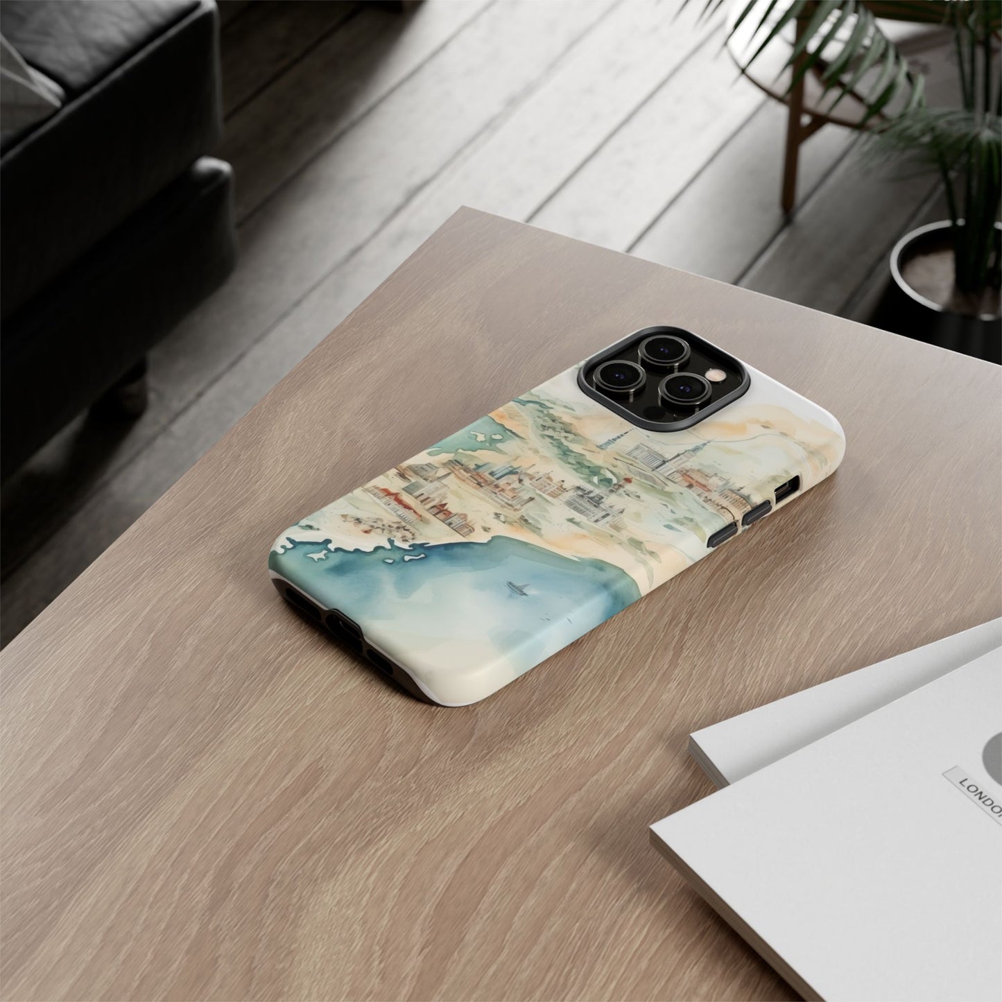 Hard Phone Case — Watercolor Fantasy Map Castle Design