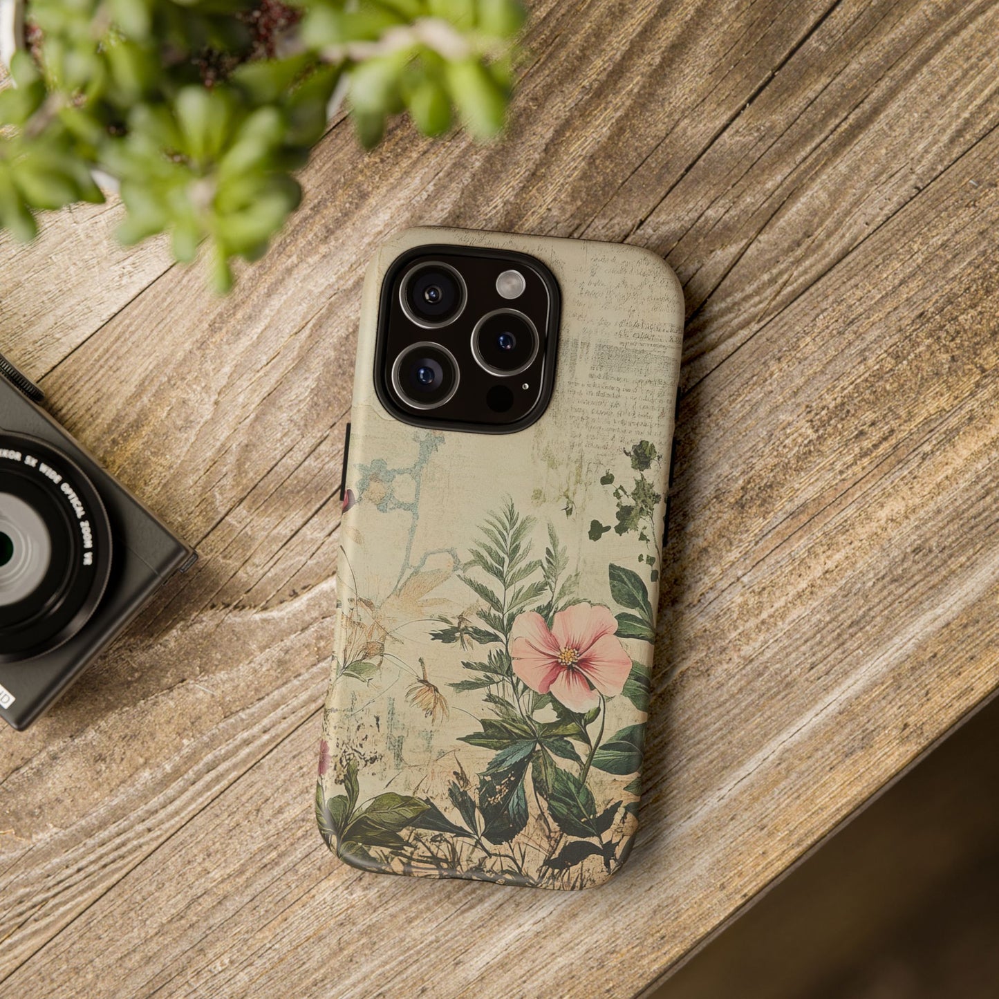 Floral Vintage Tough Case – Botanical Protective Phone Cover,Plants Lovers