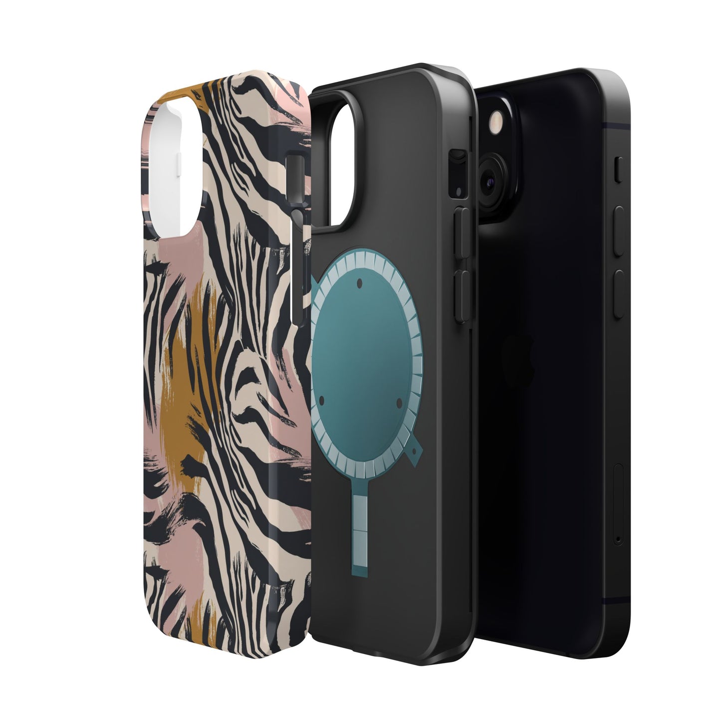 Zebra Brushstroke Magnetic Impact Phone Case,Africa Pattern