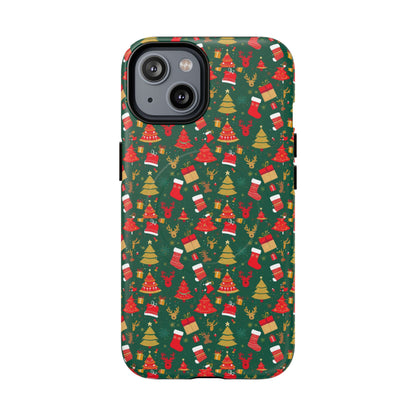 Christmas Tough Magnetic Phone Case | Festive Holiday Accessory | Cute Santa & Tree Design, Gift for Him/Her, Seasonal Tech