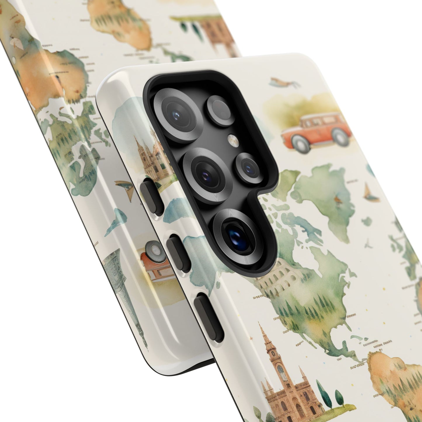 Hard Phone Case — Watercolor Fantasy Map Castle Design