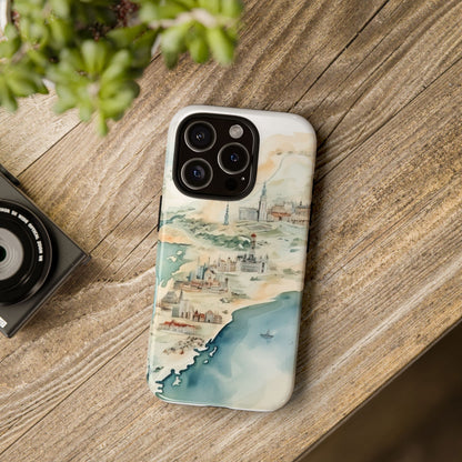 Hard Phone Case — Watercolor Fantasy Map Castle Design