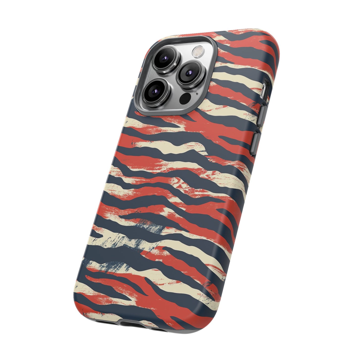 Patriotic Red White Blue Zebra Phone Case,Africa Pattern