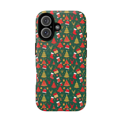 Christmas Tough Magnetic Phone Case | Festive Holiday Accessory | Cute Santa & Tree Design, Gift for Him/Her, Seasonal Tech