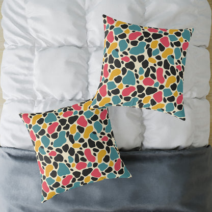 Square Poly Canvas Pillow,Color Pattern
