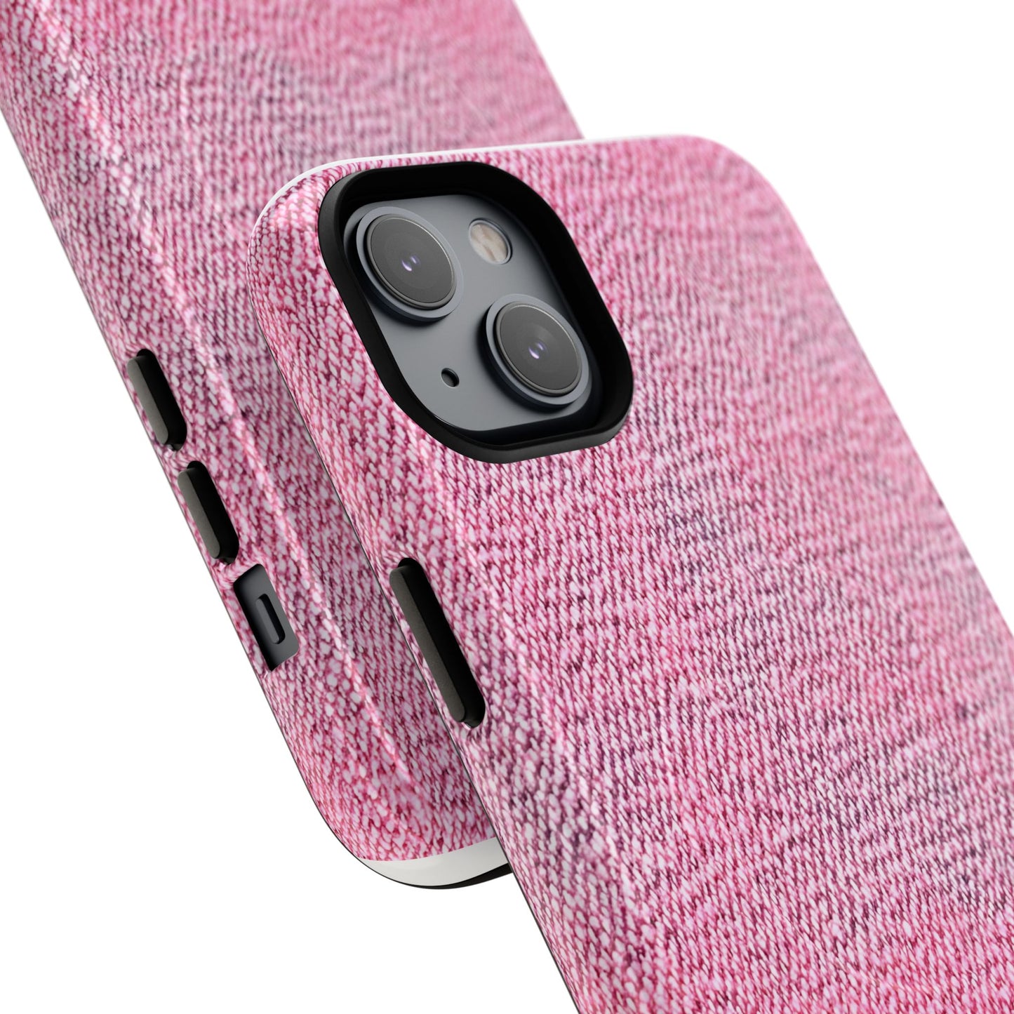 Pink Textured Tough Magnetic Phone Case — Durable Magnetic Snap-On iPhone Cover