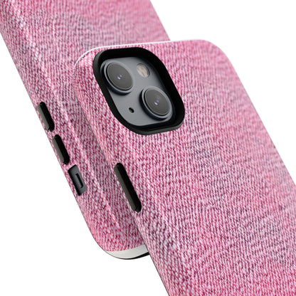 Pink Textured Tough Magnetic Phone Case — Durable Magnetic Snap-On iPhone Cover
