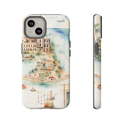 Hard Phone Case — Watercolor Fantasy Map Castle Design
