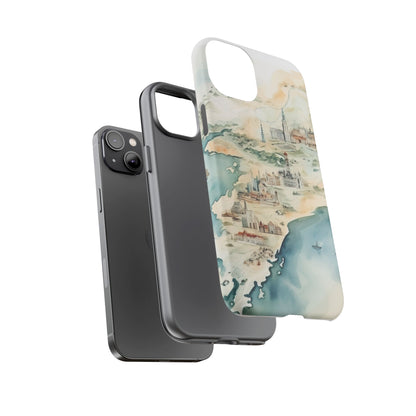 Hard Phone Case — Watercolor Fantasy Map Castle Design