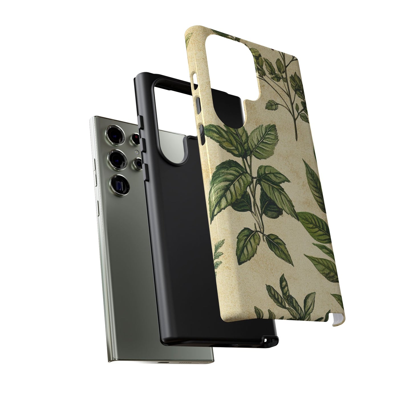 Botanical Leaves Tough Phone Case — Vintage Green Plant Print
