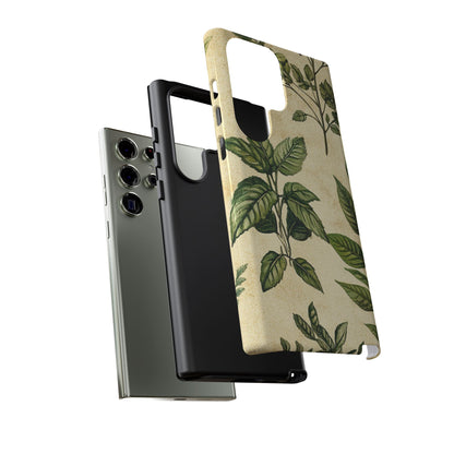 Botanical Leaves Tough Phone Case — Vintage Green Plant Print
