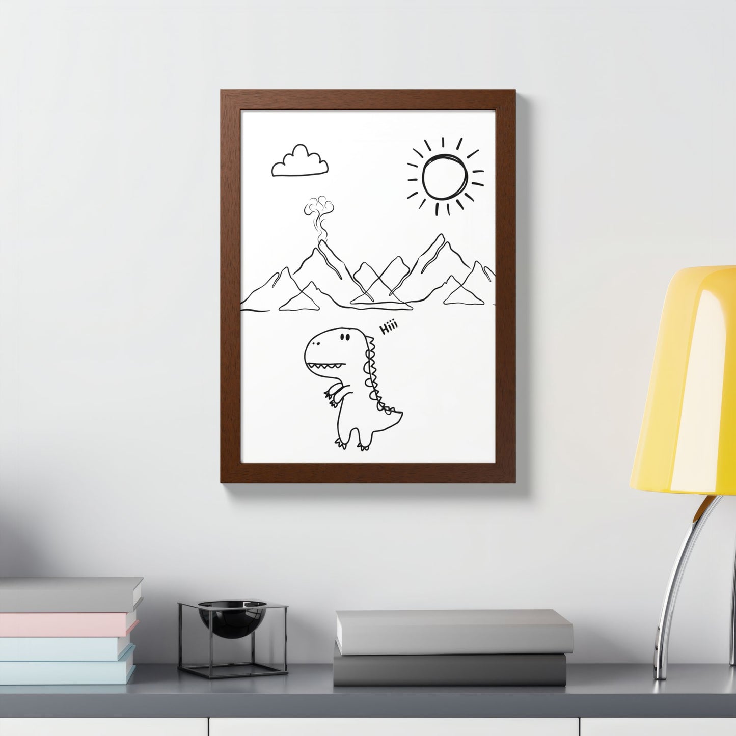 Playful Dinosaur wall art , Kids Room Decor, Nursery Wall Art, Gift for Dinosaur Lovers,  Children's Art