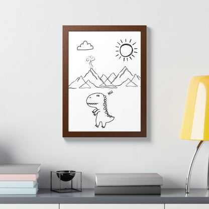 Playful Dinosaur wall art , Kids Room Decor, Nursery Wall Art, Gift for Dinosaur Lovers,  Children's Art