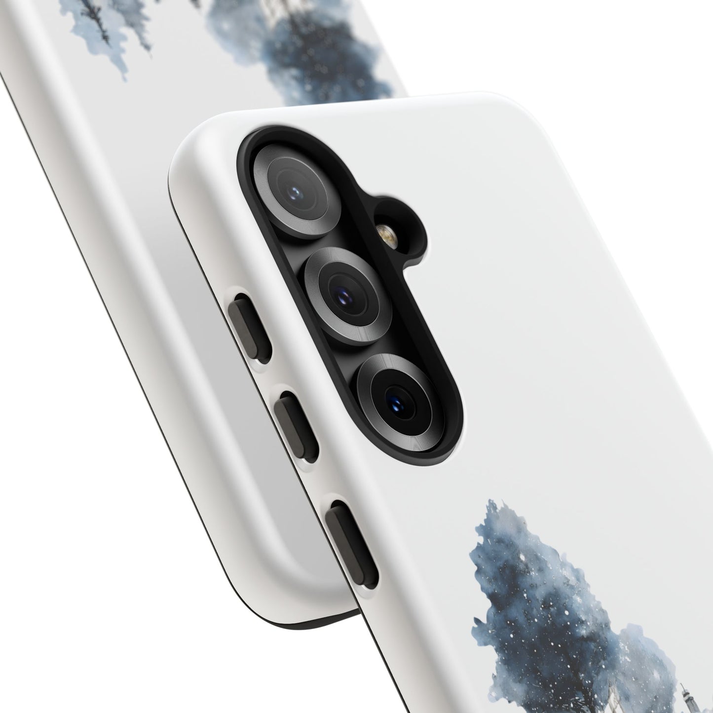Nature-Inspired Tough Phone Case with Winter Cabin Design
