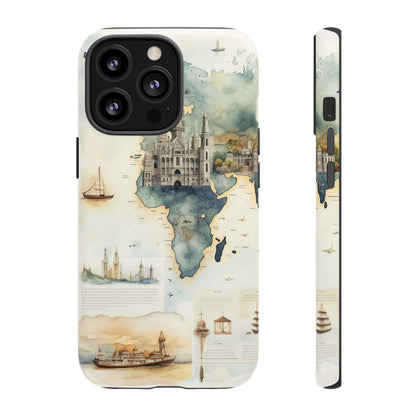 Hard Phone Case — Watercolor Fantasy Map Castle Design