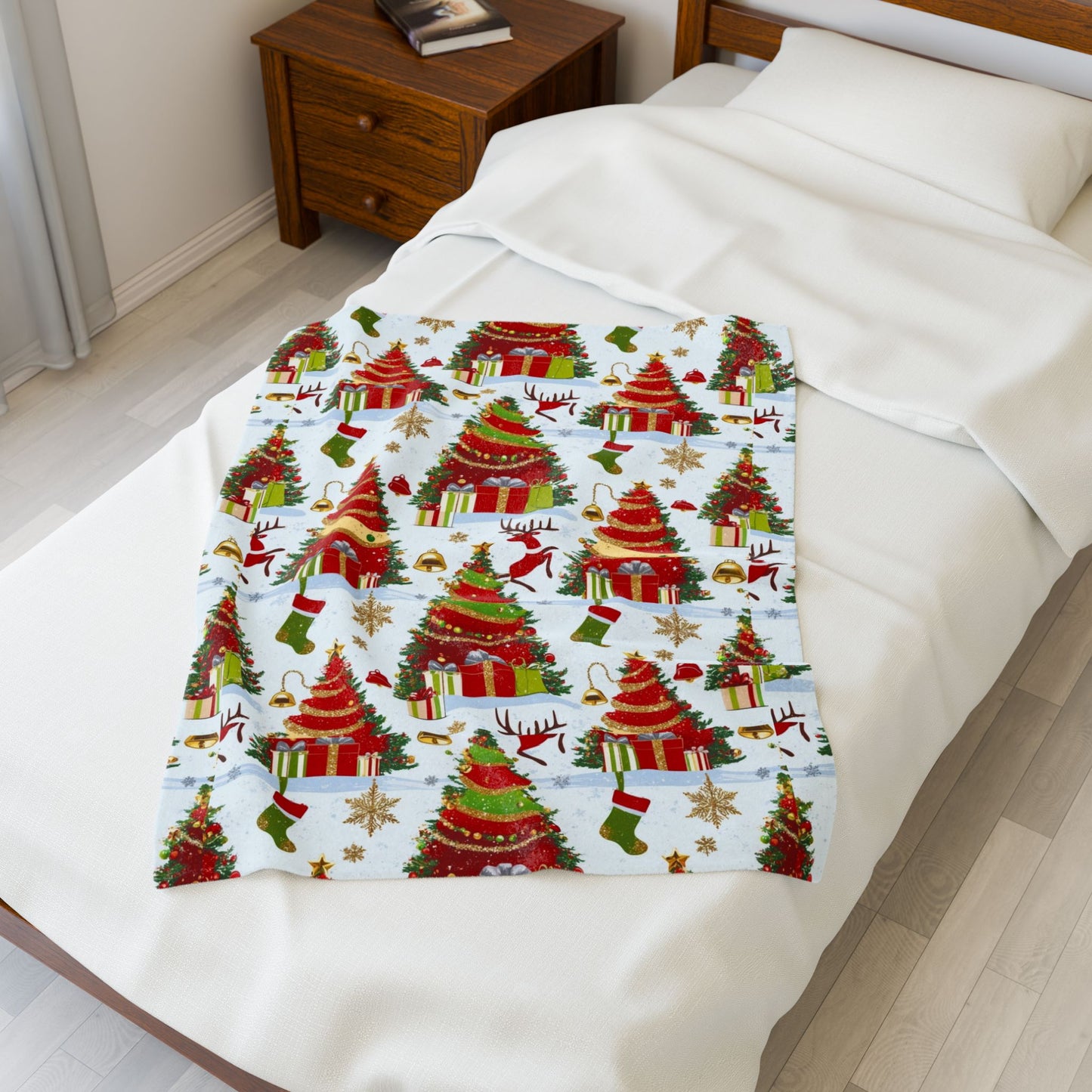 Cozy Christmas Plush Blanket | Soft Holiday Throw, Winter Decor, Seasonal Comfort, Perfect Gift, Winter Wonderland