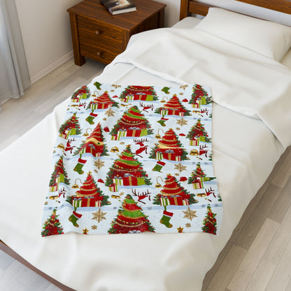 Cozy Christmas Plush Blanket | Soft Holiday Throw, Winter Decor, Seasonal Comfort, Perfect Gift, Winter Wonderland