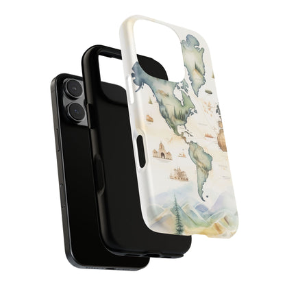 Hard Phone Case — Watercolor Fantasy Map Castle Design