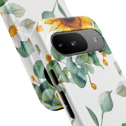 Sunflower & Eucalyptus Tough Phone Case — Protective Floral iPhone Case