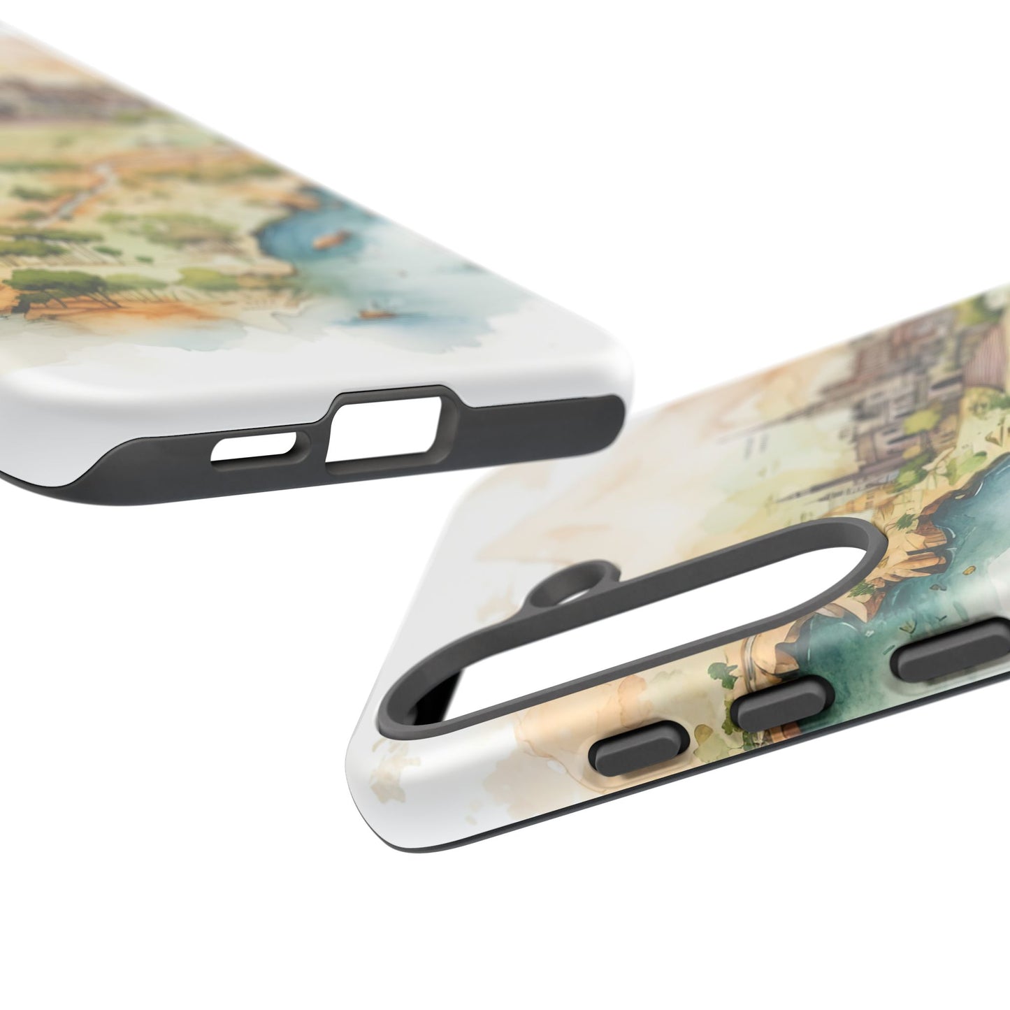 Hard Phone Case — Watercolor Fantasy Map Castle Design