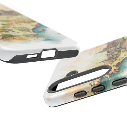 Hard Phone Case — Watercolor Fantasy Map Castle Design
