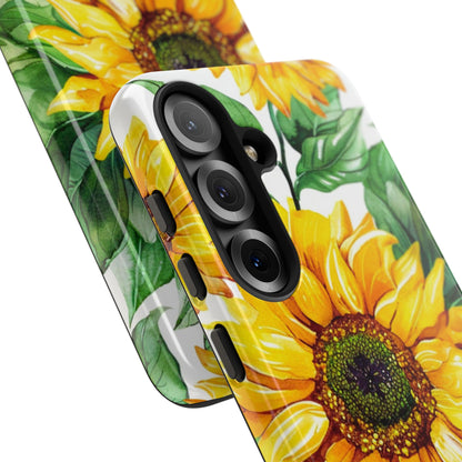 Sunflower Tough Phone Case — Bright Floral Protective Cover
