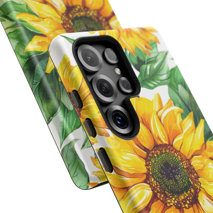 Sunflower Tough Phone Case — Bright Floral Protective Cover