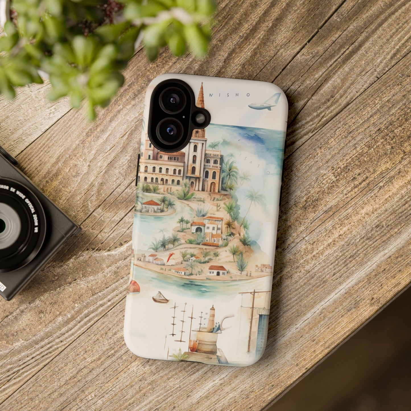 Hard Phone Case — Watercolor Fantasy Map Castle Design