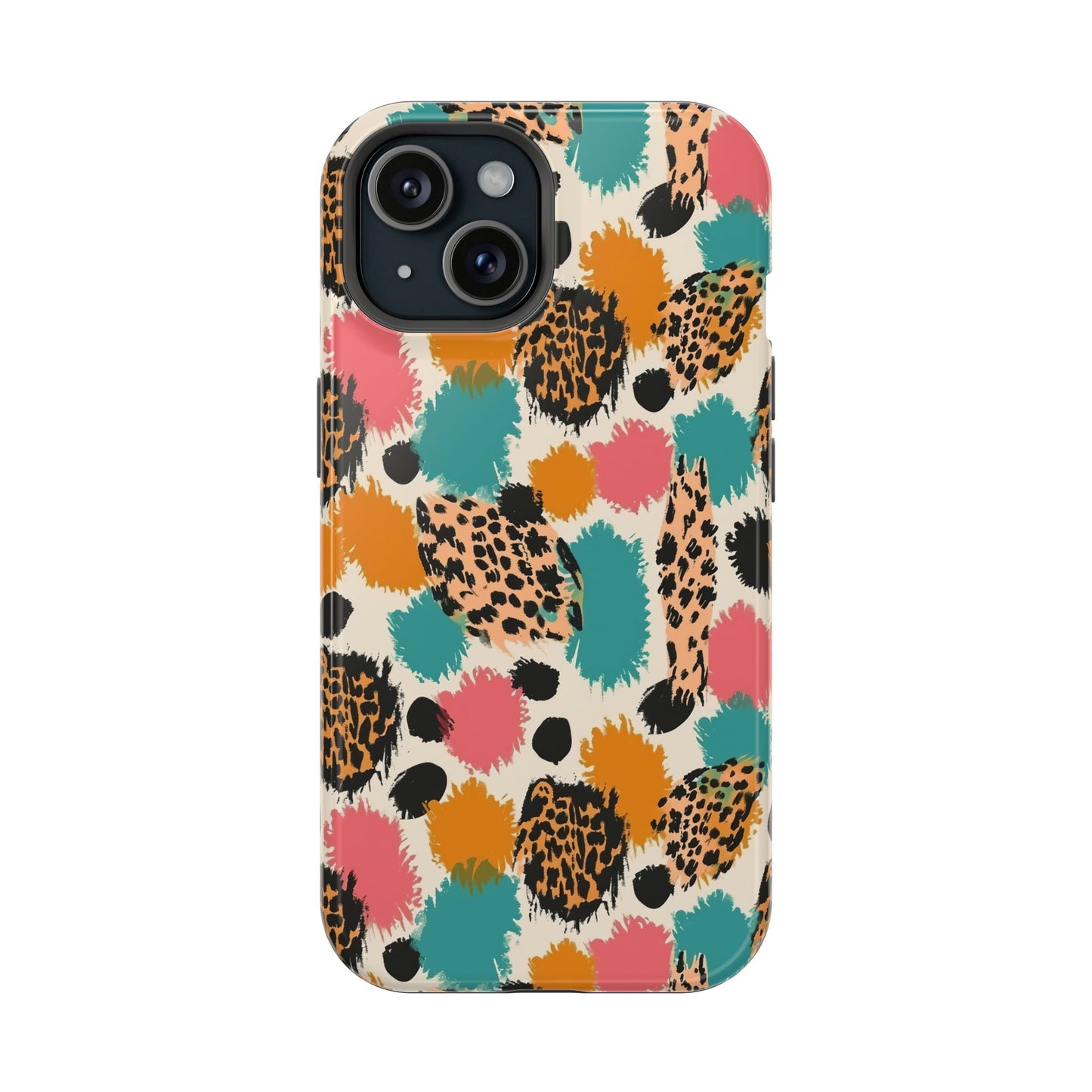 Leopard Splash Magnetic Impact Phone Case — Colorful Abstract Animal Print
