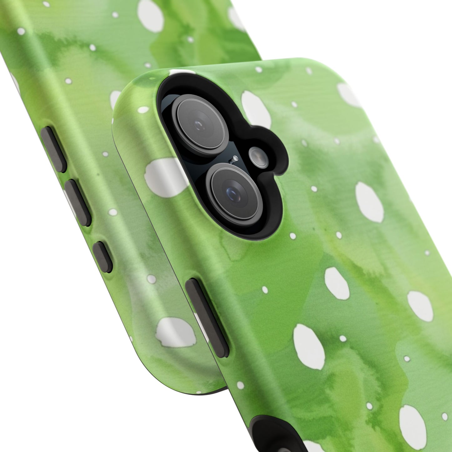 Green Watercolor Polka Dot Magnetic Impact Phone Case